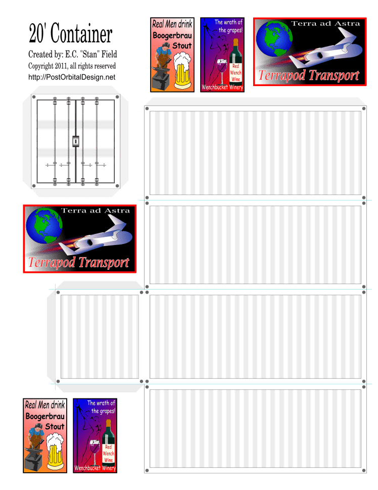 O scale 20' container